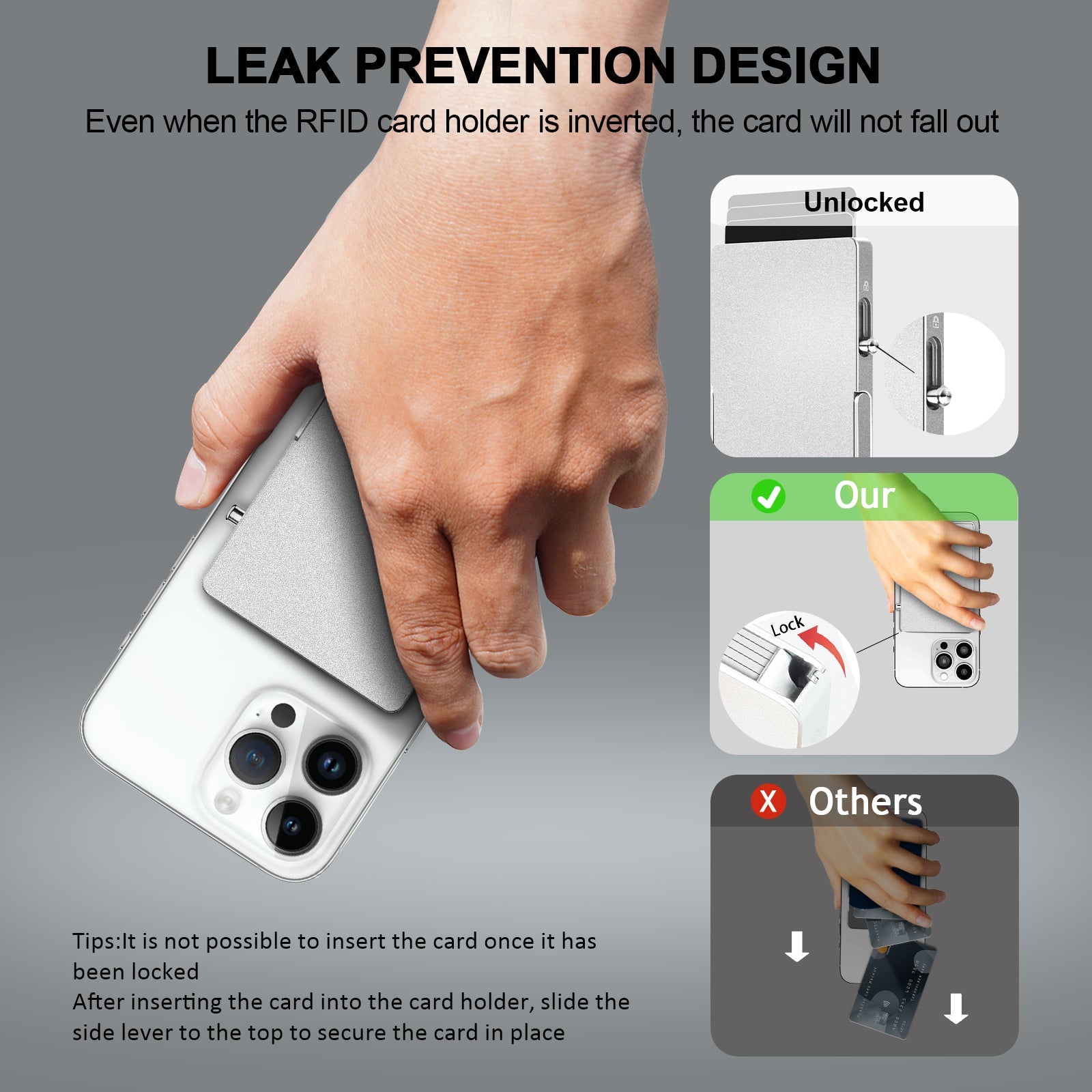 RFID Blocking Wallet Minimalist Slim Card Holder for Magsafe with Adjustable Stand, Metal Pop Up Magnetic Wallet  for Men TOYFID